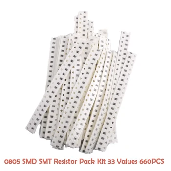 660шт SMD резистор 0805 SMD Конденсатор Ассорти из 33 значений сопротивления Комбинированные микросхемные резисторы Набор электроинструментов