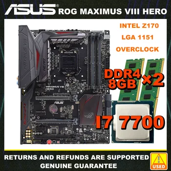 Комплект материнской платы ASUS MAXIMUS VIII HERO Intel Z170 с процессором I7 7700 + DDR4 8 ГБ * 2 LGA 1151 для разгона M.2 SATA III ATX