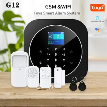 Система охранной сигнализации Tuya Smart WIFI GSM Работает с Alexa Домашний охранник Детектор движения Дымовая дверь Окно Противоугонный пакет