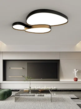 Лампа для гостиной, потолочные светильники, лампы для спальни, столовой, простая скандинавская современная черно-белая светодиодная лампа, домашняя декоративная лампа
