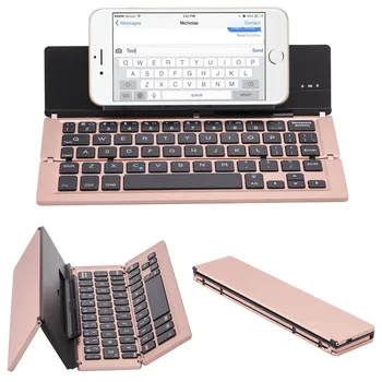 Беспроводная клавиатура 3.0 Портативная планшетная клавиатура для ПК, ноутбука, клавиатура из алюминиевого сплава, складная клавиатура Bluetooth