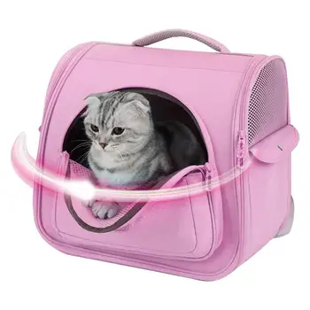 Рюкзак для кошек, вентилируемая переноска для котенка, переносная сумка для щенков для путешествий, пеших прогулок, легкий и просторный рюкзак для домашних животных на открытом воздухе