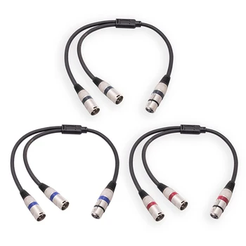 Кабель-разветвитель XLR 50 см, 3-контактный кабель XLR Женский-двойной XLR мужской, Аксессуары для шумоподавления для усилителя, микрофона, динамика