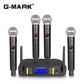 4 Беспроводных Микрофона G-MARK GLC640 Профессиональный Караоке-Микрофон С Регулируемой Частотой Для Домашней Вечеринки Динамик Шоу-Сцены