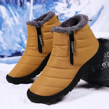 Мужские ботинки для босоножек 2023 года выпуска, водонепроницаемые зимние ботинки, обувь для прогулок на открытом воздухе, теплая меховая обувь для отдыха по щиколотку, нескользящая, Большой размер 47