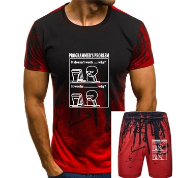 Мужская футболка высшего качества из 100% хлопка с интересным принтом программиста, повседневная футболка в уличном стиле с коротким рукавом, мужские футболки, топы, футболки