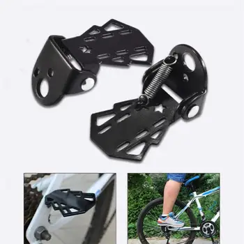Фиксированная задняя педаль, многоразовый нескользящий велосипедный штифт, Задняя педаль из велосипедной стали, складная, удобная, складная педаль для велосипеда, Черная Безопасная