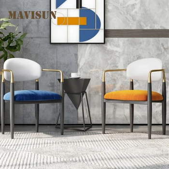 Фланелевые стулья с мягкой спинкой Для кухни, Ресторанная мебель в стиле Лофт, Модное Креативное кресло для ожидания из микрофибры