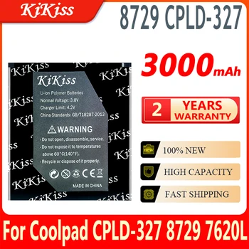 KiKiss 100% Новый Аккумулятор 8729 CPLD327 CPLD 327 3000 мАч Для Аккумуляторов Coolpad CPLD-327 8729 7620L