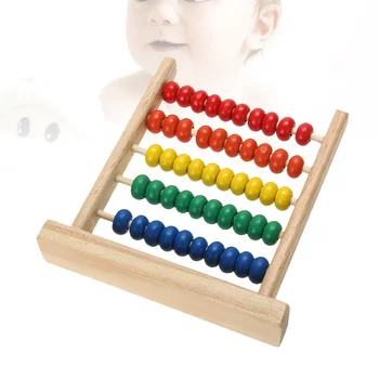 Счетчики вычислительной стойки Игрушка в 5 рядов Математические Счеты Детский развивающий интеллект Бусина Деревянная