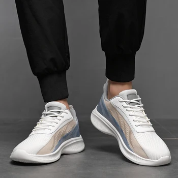 2023 Мужская спортивная обувь Модные повседневные кроссовки Летние Дышащие Черные Мужские кроссовки для бега Tenis Masculino Нескользящие