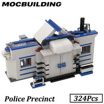 Полицейский участок Модель городских зданий MOC Кирпичи Строительные Игрушки Развивающие Игрушки для детей Подарки для детей