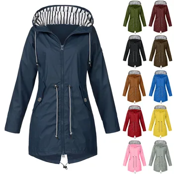Женская куртка, пальто, Ветрозащитный Водонепроницаемый переход, походная одежда с капюшоном, верхняя одежда 2023, Осенний женский легкий дождевик