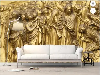 3d фотообои на заказ, золотая 3D европейская дверь Florence Paradise, гостиная, домашний декор, обои для стен, 3d спальня