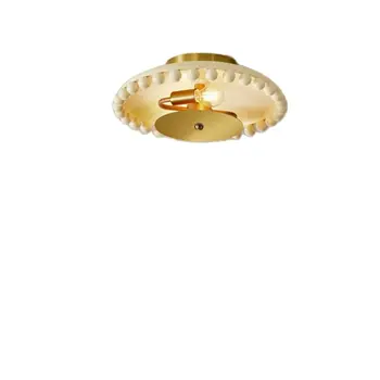 Французский роскошный балкон круглые потолочные светильники Nordic cream wind лампа для прохода в кабинете декоративные золотые потолочные светильники для спальни