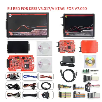 2023 Онлайн Безлимитный KESS 2.80 EU Красный V5.017 KTAG V7.020 4 светодиода 2.25 OBD2 Автомобильный Комплект для настройки чипов ECU 5.017 Инструменты программатора k-tag