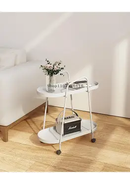 Приставной столик передвижной маленький журнальный столик стол современный минималистичный мини гостиная диван сбоку креативный балкон светлая роскошная сторона