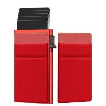 RFID Боковая противоугонная щетка с несколькими картами, металлический держатель для кредитных карт, коробка для карт из алюминиевого сплава, кошелек, зажим для кошелька большой емкости