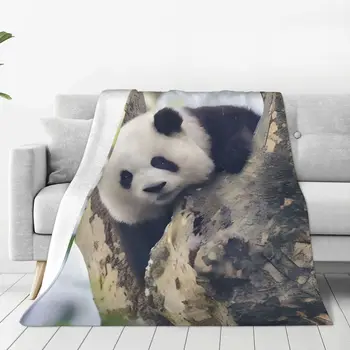 Одеяло с животными в виде панды Хуахуа, зимние теплые одеяла из шерпы для прочного домашнего декора на длительный срок.