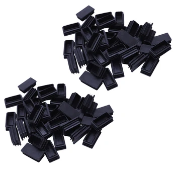 Пластиковые заглушки для трубок 25 мм x 50 мм, 80 шт., Черный