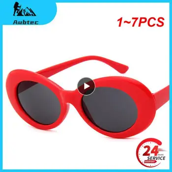 1 ~ 7ШТ. Очки CUTIE 2021 с Куртом Кобейном, Винтажные Маленькие Овальные солнцезащитные очки, женские Ретро-леопардовые оправы 90-х, детские фиолетовые солнцезащитные очки