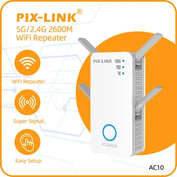 PIXLINK LV-AC10 Беспроводная связь 2600 Мбит/с-Двухдиапазонный Ретранслятор переменного тока/Точка доступа 4-Потоковый Двухдиапазонный порт MU-MIMO Gigabit Ethernet AC2600