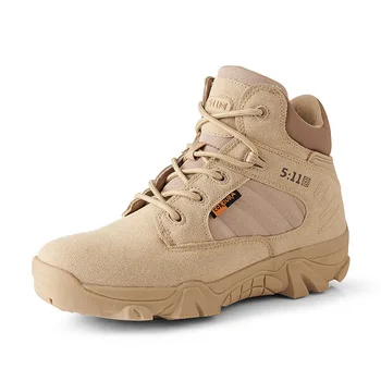 2023 Военные Ботильоны Мужские Уличные Нескользящие Тактические Армейские Ботинки На платформе Со шнуровкой Рабочая Безопасная обувь Для пеших прогулок