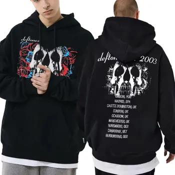 Альтернативная рэп-метал группа Deftones, Двусторонняя толстовка с изображением черепа, Уличная одежда с графическим принтом, Мужские толстовки, Мужские Черные толстовки, топы