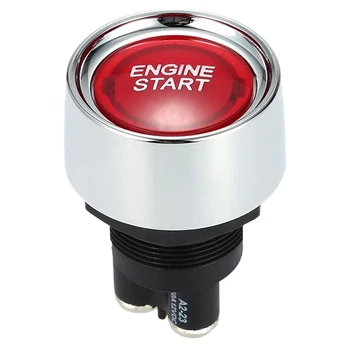 Кнопка двигателя автомобиля DC 12V 24V Красная кнопка запуска двигателя автомобиля Кнопка включения света Кнопка запуска зажигания для гонок-Красный