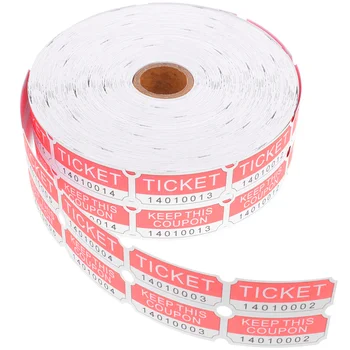 Красные наклейки Билетная этикетка Билеты Концертные аукционы Этикетки для розыгрышей в рулонах Бумага Красная