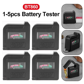 1-5шт Тестер батареи BT860 Индикатор напряжения Проверка заряда батареи Универсальный Монитор напряжения батареи 1,5 В/AA/AAA/9 В Кнопочная ячейка