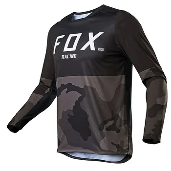Футболка FOX Vtt Ride Racing, мужская футболка для мотокросса, джерси для скоростного спуска, одежда для горных велосипедов, камуфляжный топ с длинным рукавом
