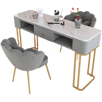 Маникюрные столы из кованого железа в скандинавском стиле для коммерческой мебели, стол для красоты ногтей, Креативные легкие Роскошные Высококлассные маникюрные столы