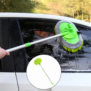 Щетка для мытья автомобиля с длинной ручкой из алюминиевого сплава, подходящая для фургона на колесах