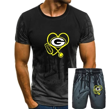 Зеленая уличная одежда Harajuku из 100% хлопка Bay Мужская футболка Packers Футболки со стетоскопом