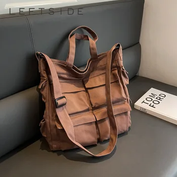Модная женская сумка с несколькими карманами, унисекс, Студенческая школьная сумка, холщовая сумка через плечо большой емкости, дорожная сумка 2023