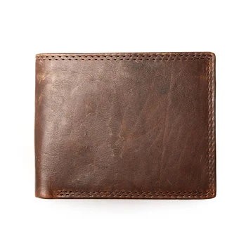Мужской кошелек из натуральной кожи, портмоне, высококачественный держатель для карт, двойной RFID Винтажный мужской кошелек для денег, подарок Portomonee