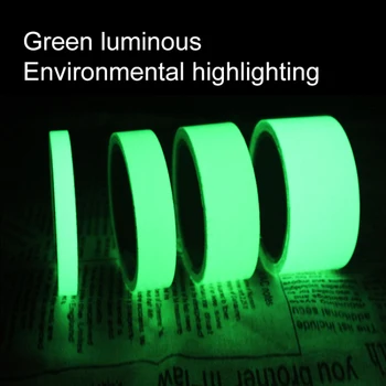 Светящаяся лента длиной 1 м, темно-зеленая самоклеящаяся лента ночного видения, светящаяся в темноте, предупреждение о безопасности, ленты для украшения дома