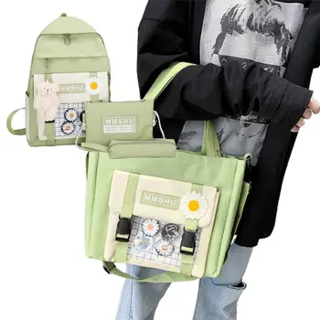 Кавайный рюкзак для девочек, Милый Японский рюкзак, 4шт, Японская школьная сумка, Милый Кавайный рюкзак для школы
