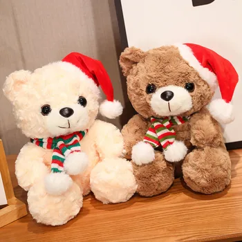 25 см, милый Рождественский мишка, Плюшевая игрушка, мягкий кавайный Плюшевый мишка, куклы-животные, подарки на день рождения для мальчиков и девочек