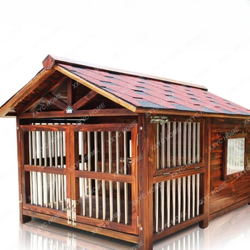 Собачий домик из массива дерева, манеж для собак, уличный непромокаемый собачий домик, Антикоррозийная вилла, Собачий ящик, Ветрозащитная деревянная будка, весна
