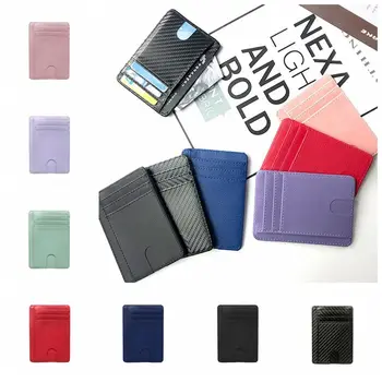 8 слотов для женских/мужских портативных наружных кожаных кредитных удостоверений личности, Элегантная Роскошная RFID-блокирующая кассета в Корейском стиле