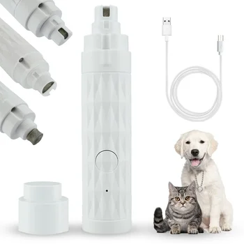 Точилка для ногтей для собак со светодиодной подсветкой, перезаряжаемая мощная электрическая машинка для стрижки ногтей для домашних животных, Автоматический триммер для стрижки когтей для ухода за собаками