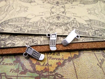100шт-20*10мм Подвески для сотовых телефонов для изготовления ювелирных изделий DIY Подвески из сплава античного серебряного цвета