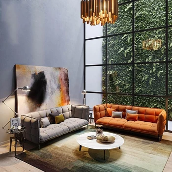 Новая Современная Тканевая комбинация диванов для квартиры Итальянский Импортный диван из хлопка и льна Дизайнерский Простой Набор мебели для гостиной