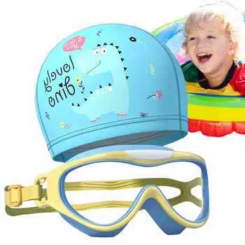 Набор очков и кепок для плавания, очки для дайвинга и теплозащитный чехол, защита от запотевания, герметичность для детей, мальчиков и девочек