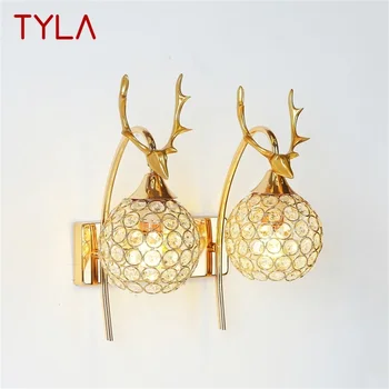 Настенные светильники TYLA Современные креативные светодиодные золотые бра Хрустальные светильники для дома, спальни