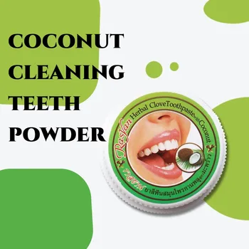 Таиланд Натуральный кокосовый зубной порошок Глубокая чистка зубов, отбеливающая грязь, зубная паста с ароматом мяты, свежее дыхание, уход за зубами