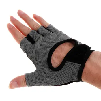 Sport mesh moitié-doigt gants haltérophilie musculation d'exercice formation H9EE