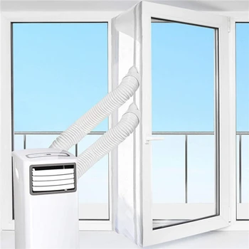 400 см Уплотнительная панель из гибкой ткани, Уплотнитель окна с застежкой-молнией и быстросъемным клеем Белого цвета